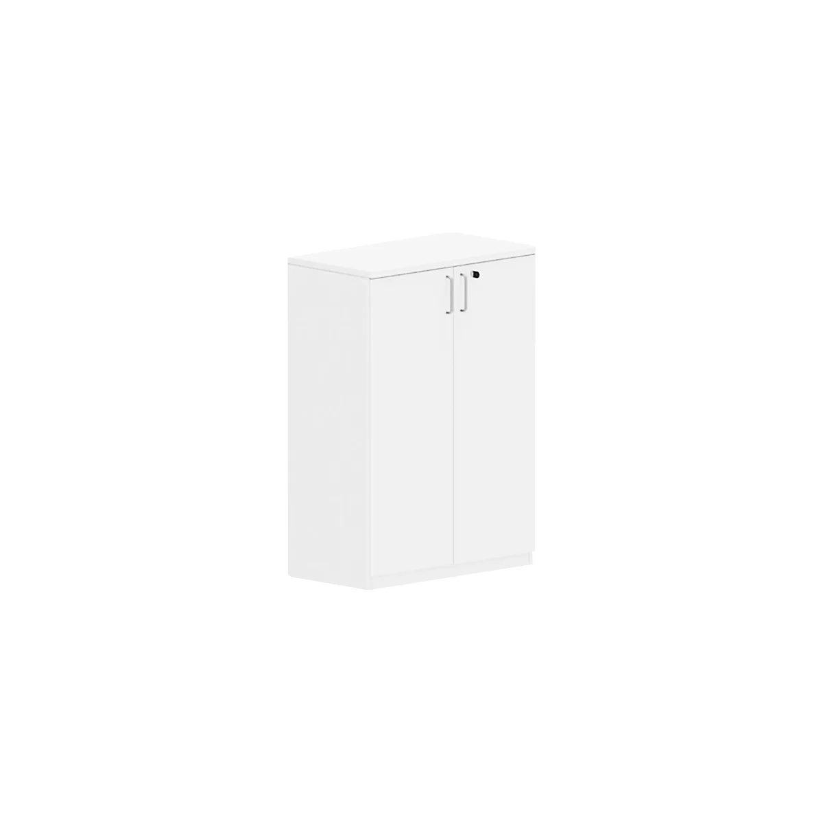 Armoire à portes battantes BEXXSTAR, en bois, 3 hauteurs de classeur, l. 800 x P 445 x H 1155 mm, blanc