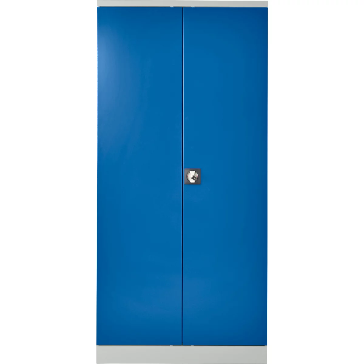 Armoire à portes battantes - en acier – l. 916 x P 422 x H 1950 mm - 5 HC - 4 tablettes – verrouillable - gris clair RAL 7035/bleu gentiane RAL 5010