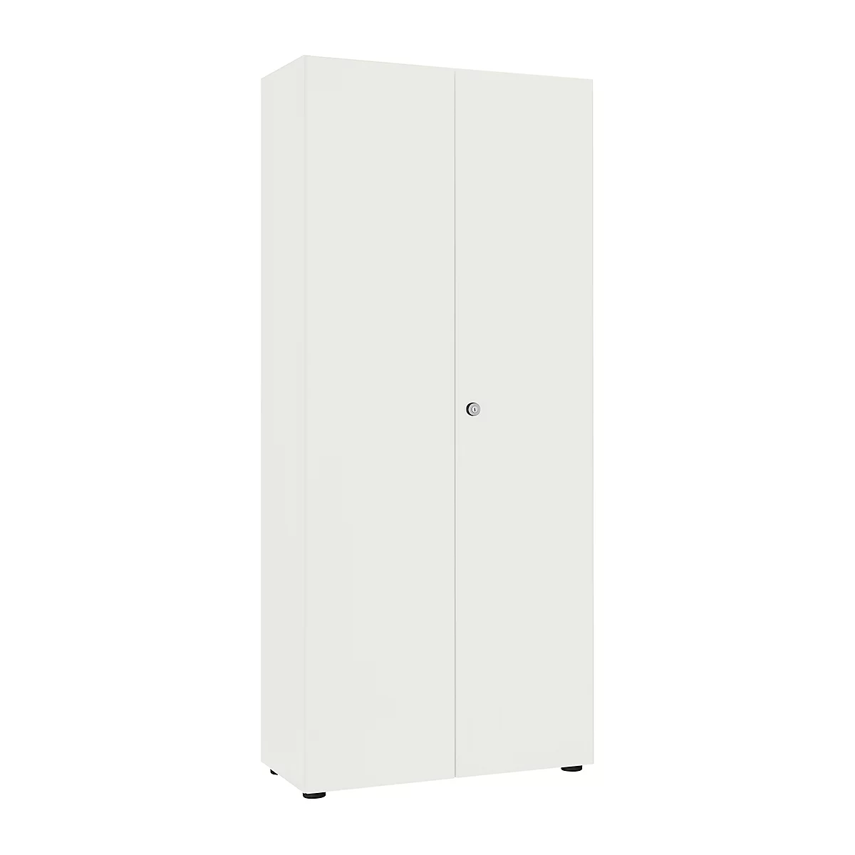 Armoire à portes battantes, l. 80 cm, 6 HC, blanc