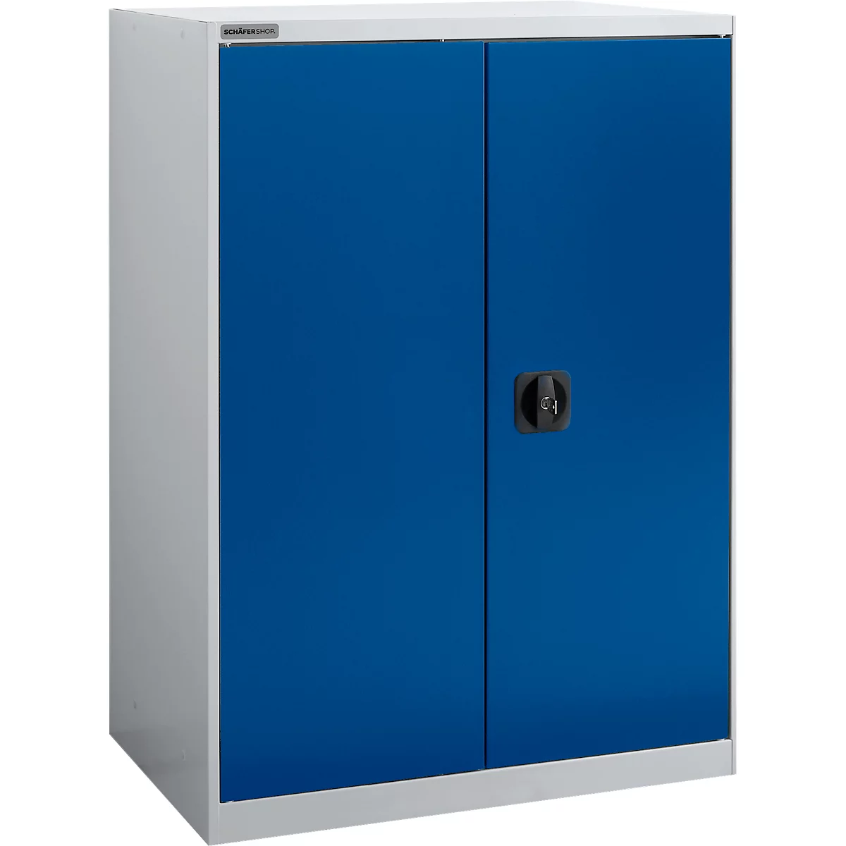 Armoire à portes battantes Schäfer Shop Select MS-i 12408, tôle d'acier, L 800 x P 400 x H 1215 mm, 3 HC, aluminium blanc/bleu gentiane, jusqu'à 150 kg 
