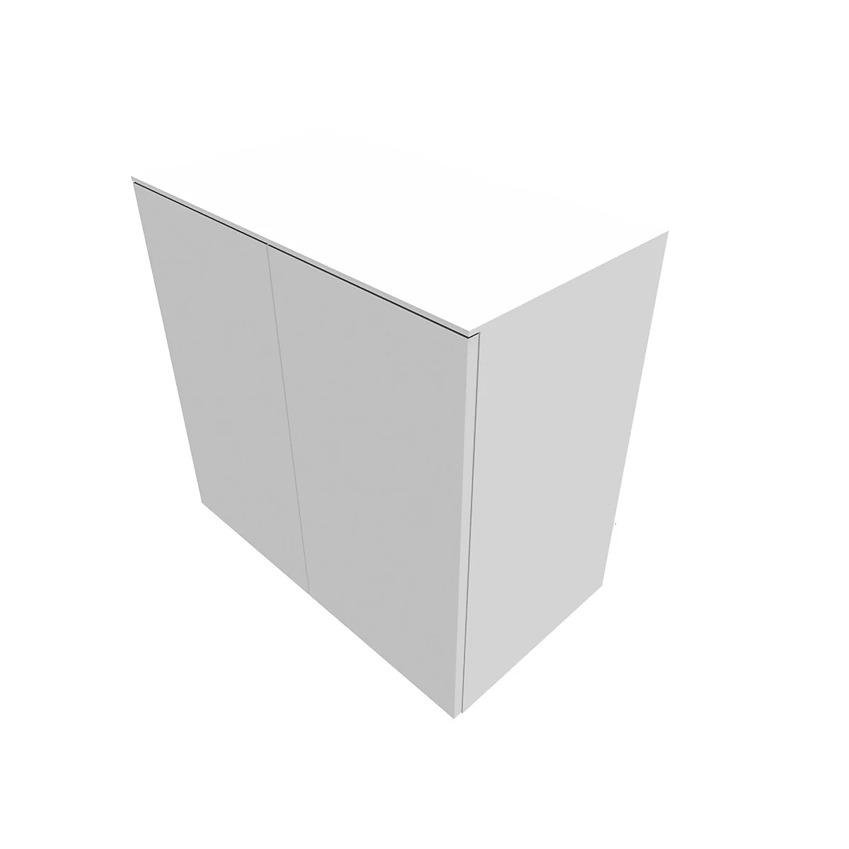 Armoire à portes battantes SOLUS PLAY, 2 hauteurs de classeur, sans poignée, l. 800 x P 440 x H 748 mm, blanc