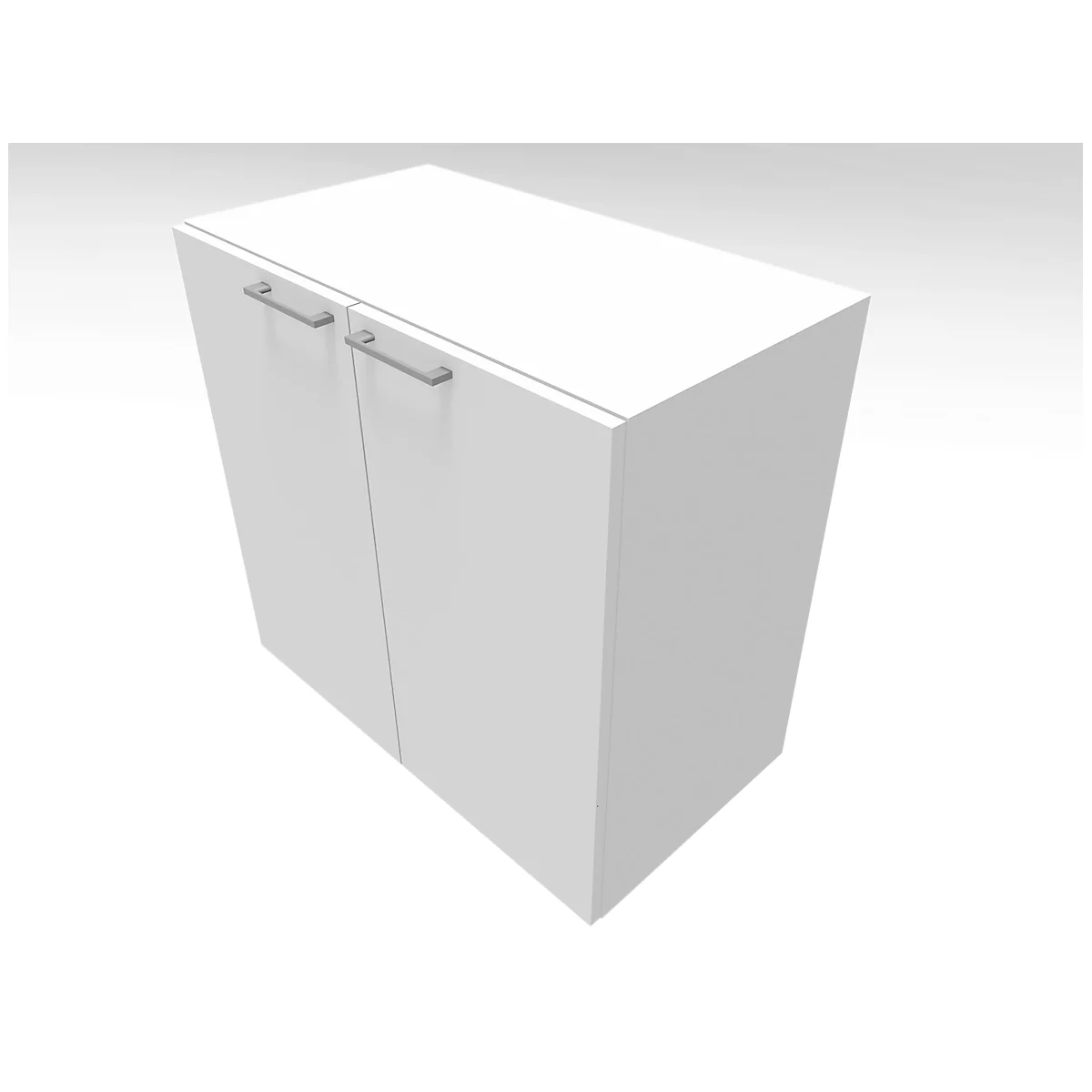 Armoire à portes battantes SOLUS PLAY, 2 HC, poignée en haut, l. 800 x P 440 x H 748 mm, blanc