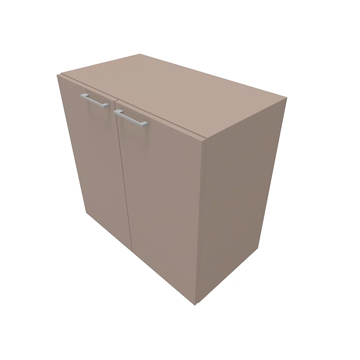 Armoire à portes battantes SOLUS PLAY, 2 HC, poignée en haut, l. 800 x P 440 x H 748 mm, gris pierre