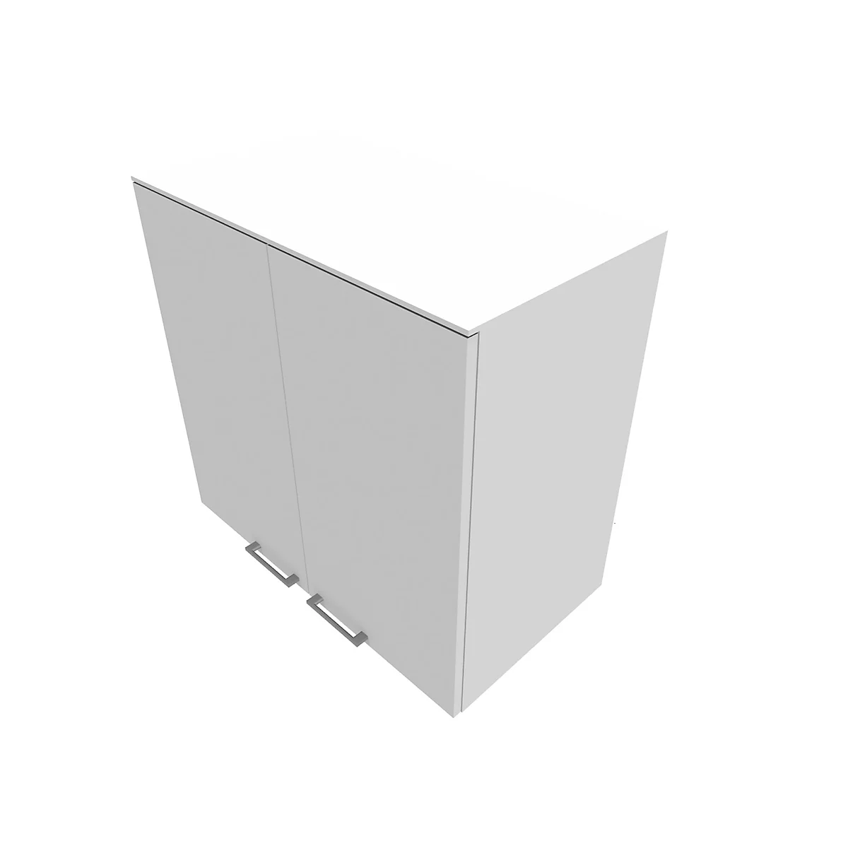 Armoire à portes battantes SOLUS PLAY, 2 HC, poignée sur le dessous, l. 800 x P 440 x H 748 mm, blanc