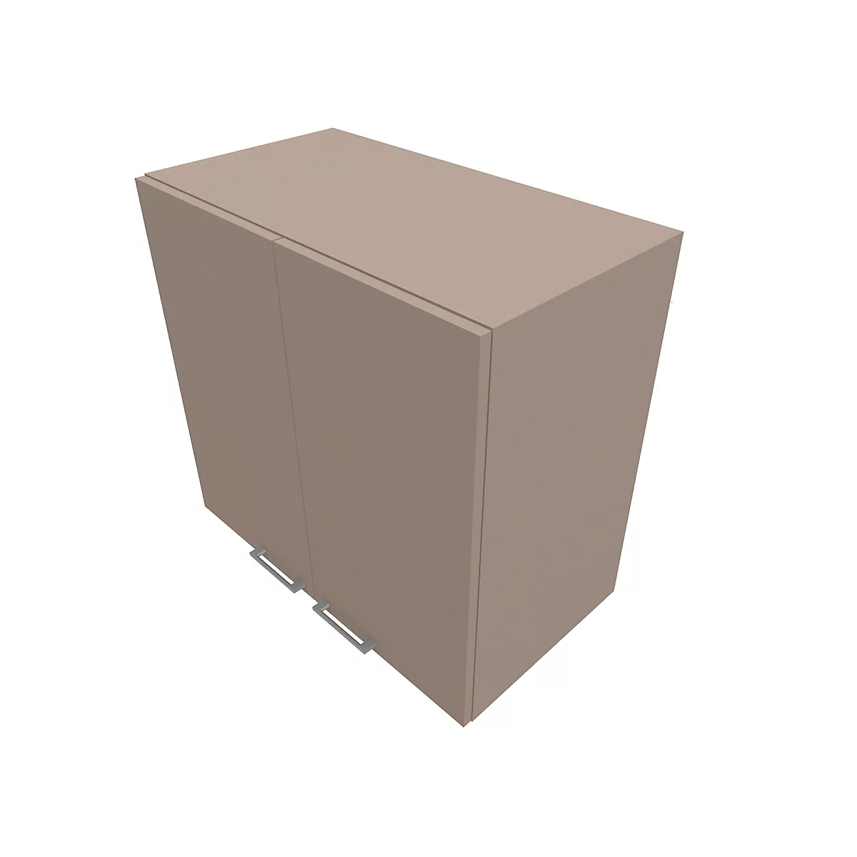 Armoire à portes battantes SOLUS PLAY, 2 HC, poignée sur le dessous, l. 800 x P 440 x H 748 mm, gris pierre
