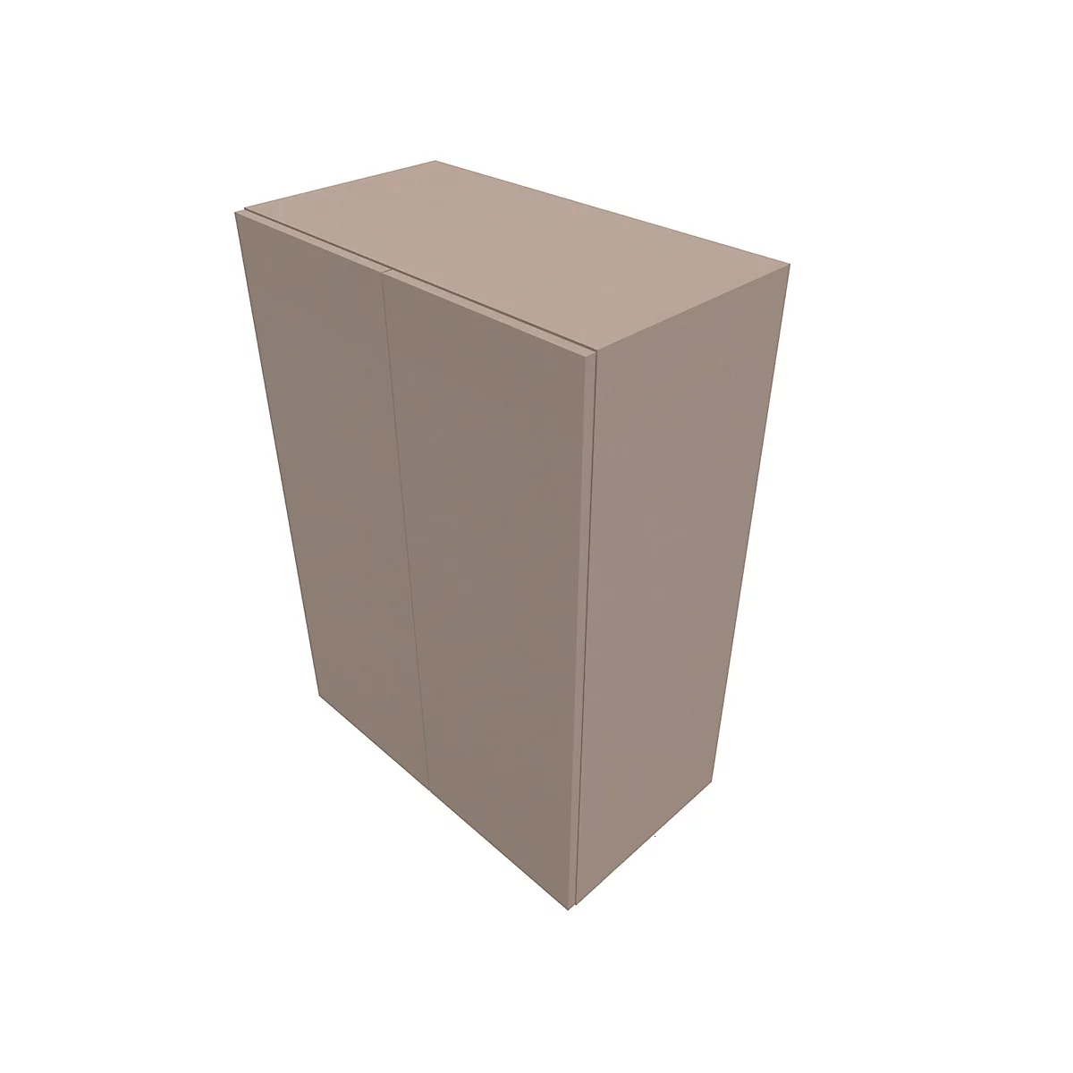 Armoire à portes battantes SOLUS PLAY, 3 hauteurs de classeurs, sans poignée, l. 800 x P 440 x H 1122 mm, gris pierre
