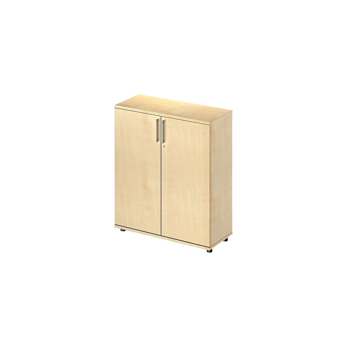 Armoire à portes battantes TETRIS WOOD – l. 1000 x P 421 x H 1160 mm (hauteur patins inclus) - 3 HC - décor érable - notre marque Schäfer Shop Genius