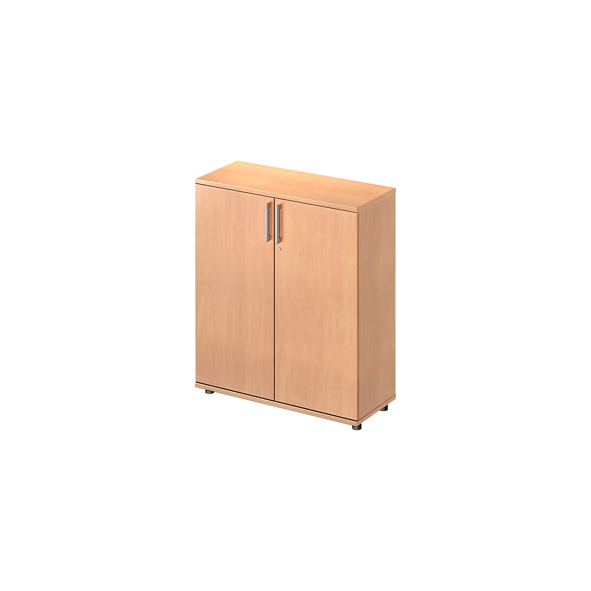 Armoire à portes battantes TETRIS WOOD – l. 1000 x P 421 x H 1160 mm (hauteur patins inclus) - 3 HC - décor hêtre - notre marque Schäfer Shop Genius