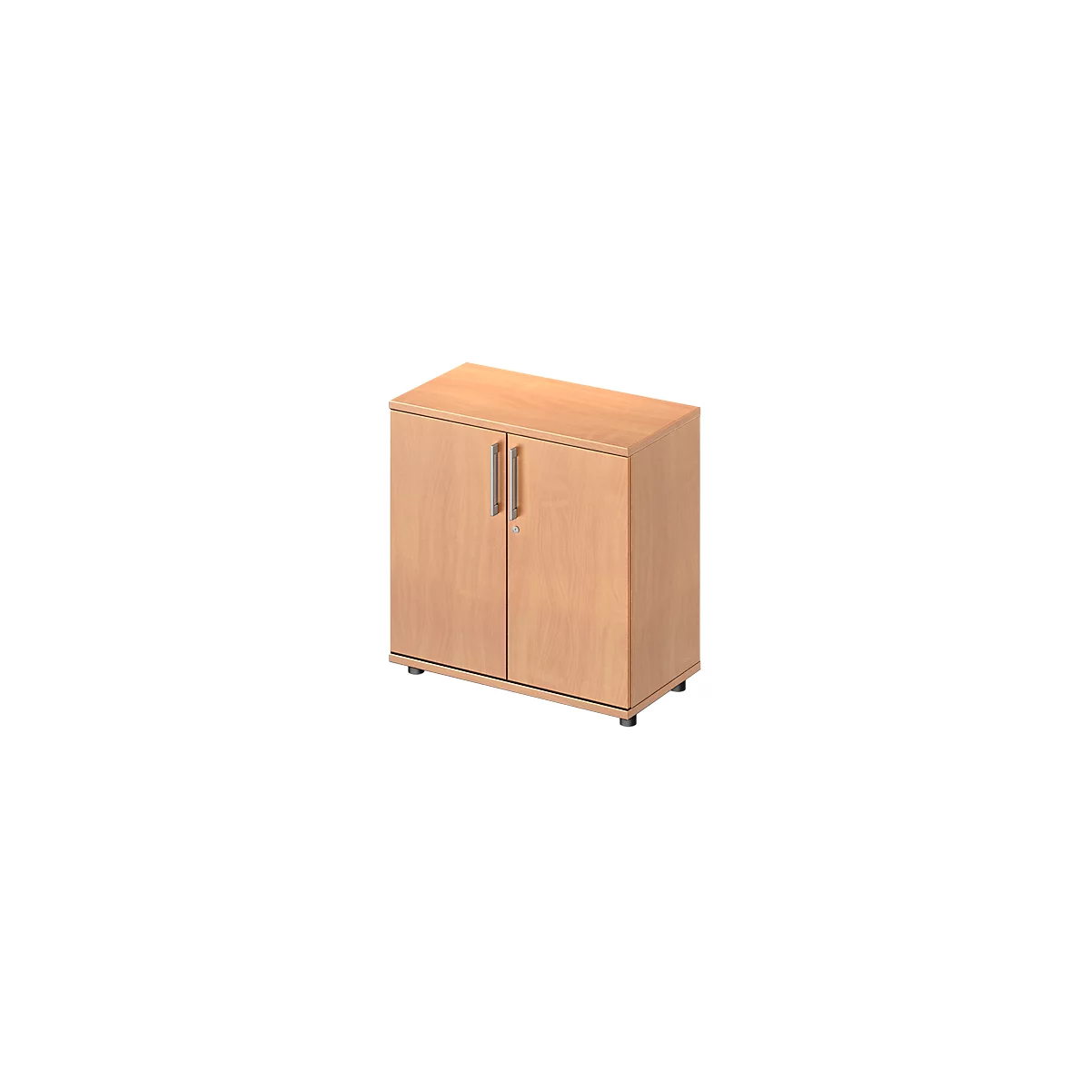 Armoire à portes battantes TETRIS WOOD - l. 800 x P 421 x H 800 mm (hauteur patins inclus) - 2 HC - décor chêne - notre marque Schäfer Shop Genius