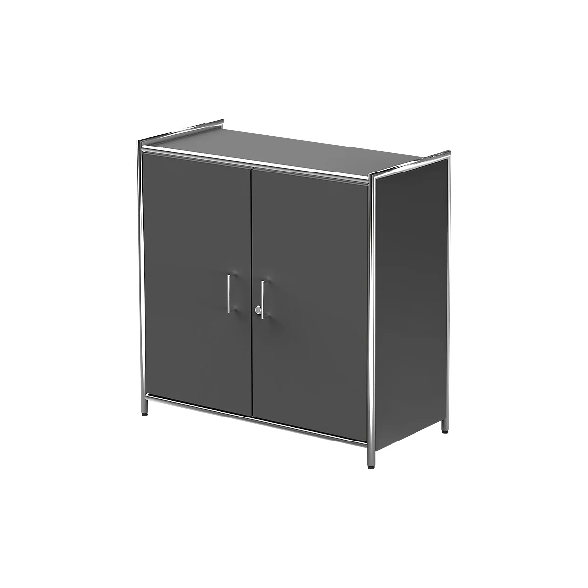 Armoire à portes battantes Toledo, avec panneau de finition arrière, verrouillable, 2 HC, l. 800 x P 380 x H 780 mm, anthracite