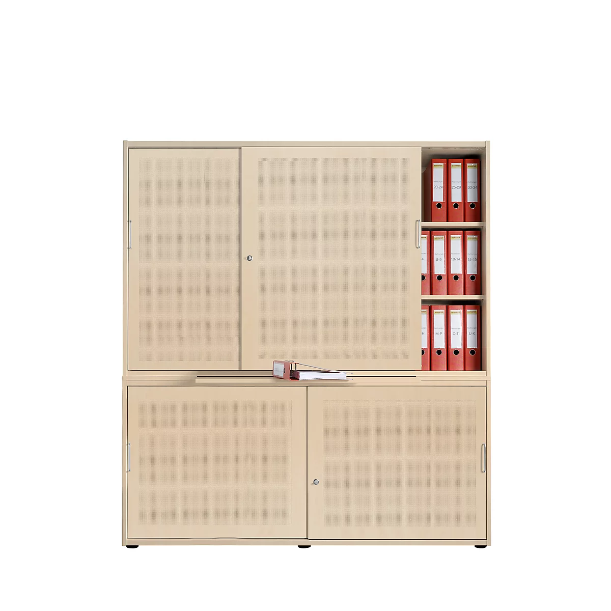 Armoire à portes coulis. 5 HC, l. 160, acous., érable