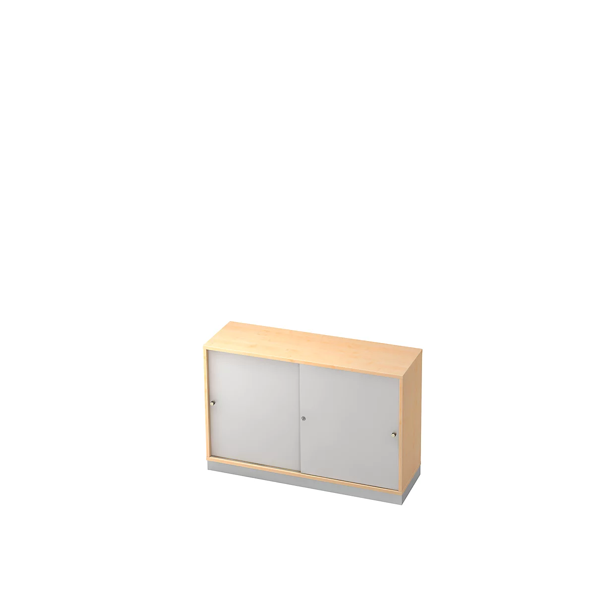 Armoire à portes coulissantes, 2 HC, l. 1200 x P 400 mm, coloris érable/argent