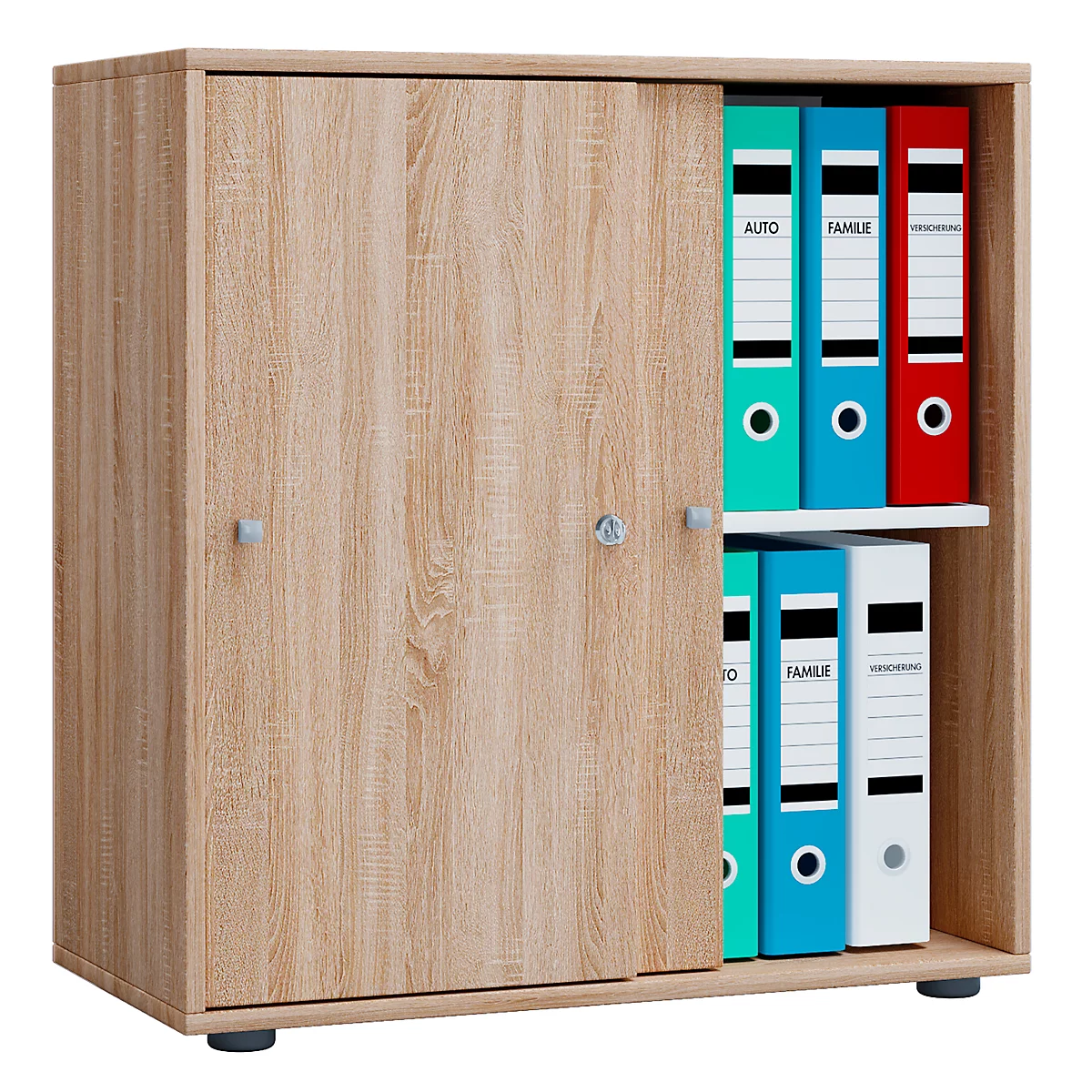 Armoire à portes coulissantes 2 HC, L 700 x P 400 x H 740 mm, chêne Sonoma