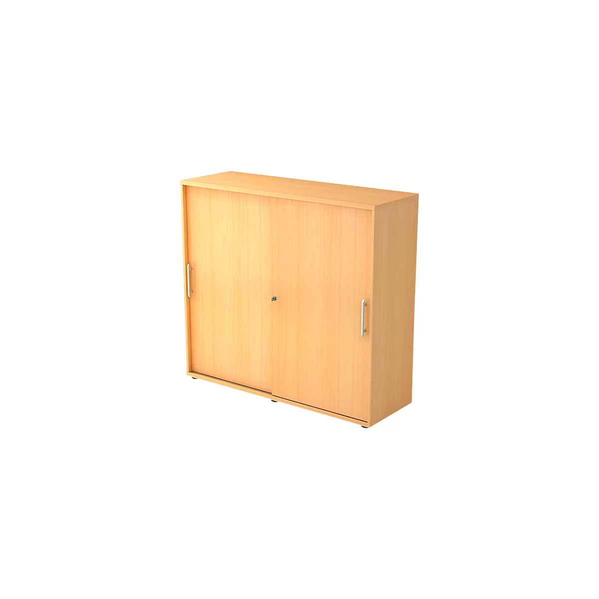 Armoire à portes coulissantes, 3 HC, l. 1200 x P 400 x H 1100 mm, coloris hêtre