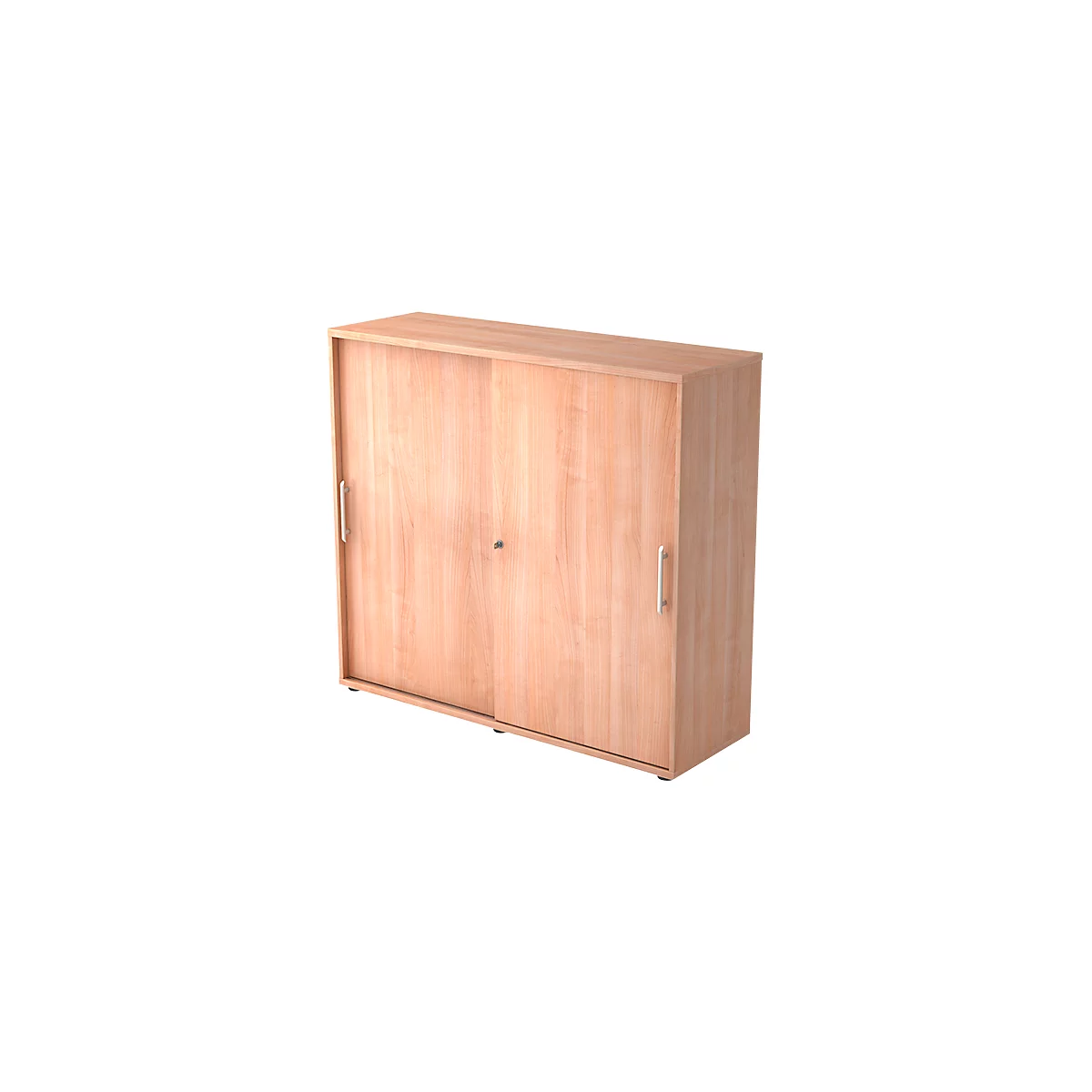 Armoire à portes coulissantes, 3 HC, l. 1200 x P 400 x H 1100 mm, coloris noyer