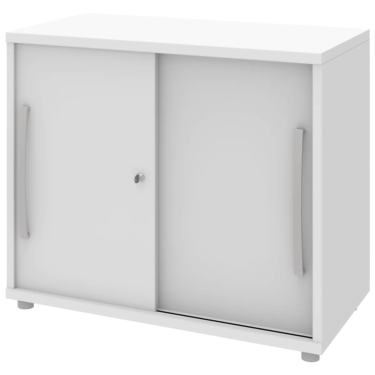 Armoire à portes coulissantes BARI, 1 étagère, serrure, l. 800 x P 430 x H 720 mm, blanc