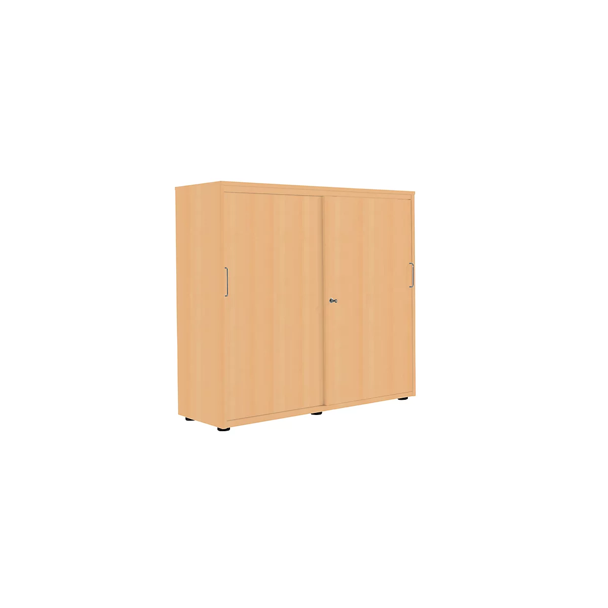 Armoire à portes coulissantes, l. 1200 mm, 3 HC, coloris hêtre