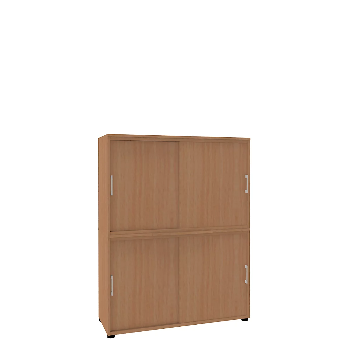 Armoire à portes coulissantes, l. 1200 mm, 4 HC, coloris érable