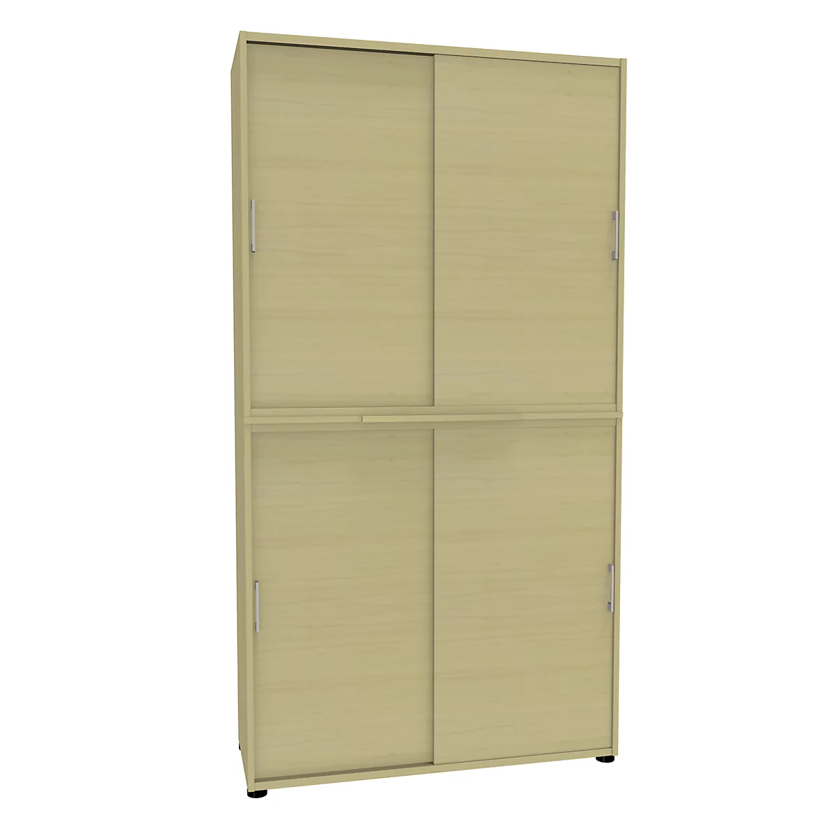 Armoire à portes coulissantes, l. 1200 mm, 6 HC, coloris érable