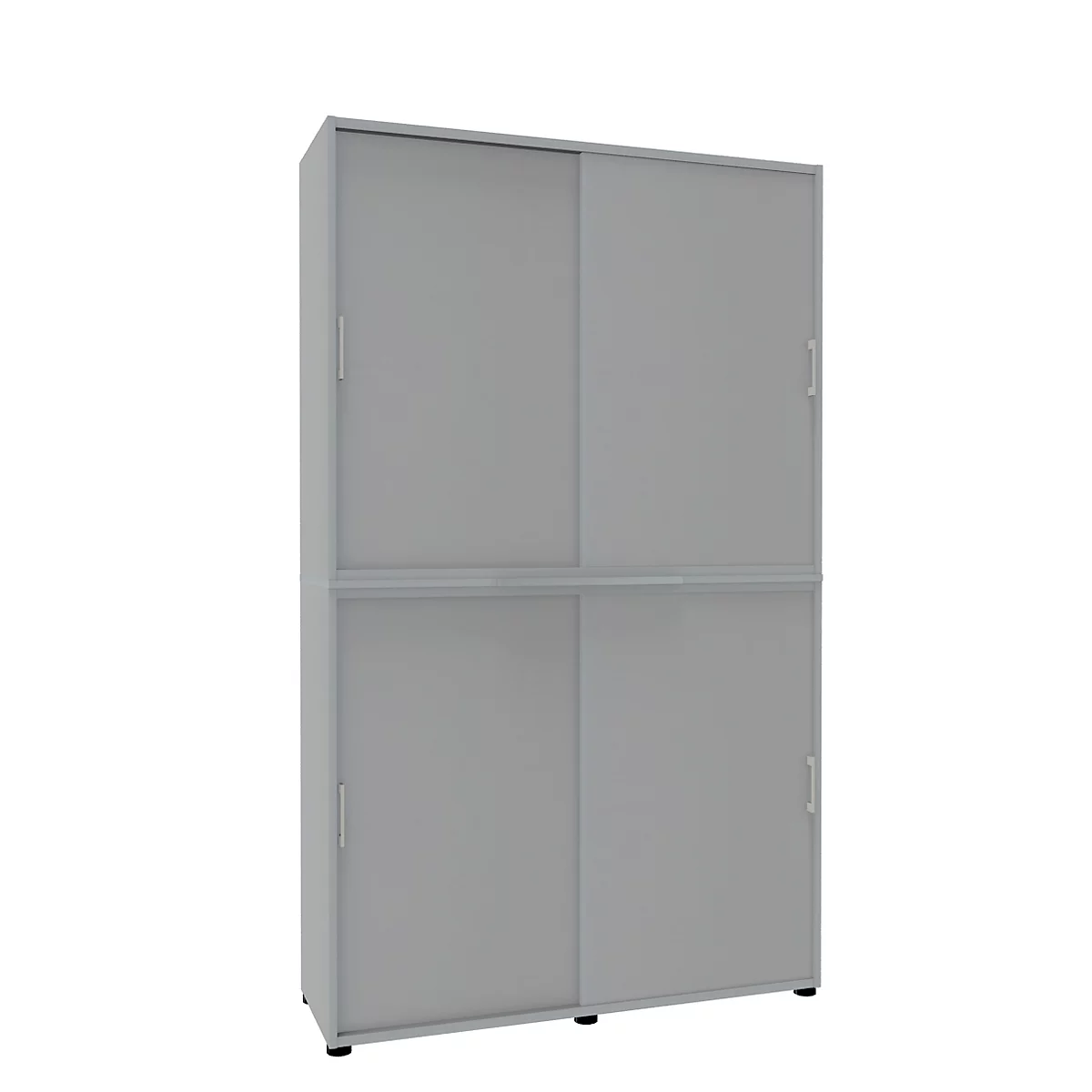 Armoire à portes coulissantes, l. 1350 x P 450 x H 2300 mm, 6 HC, gris clair
