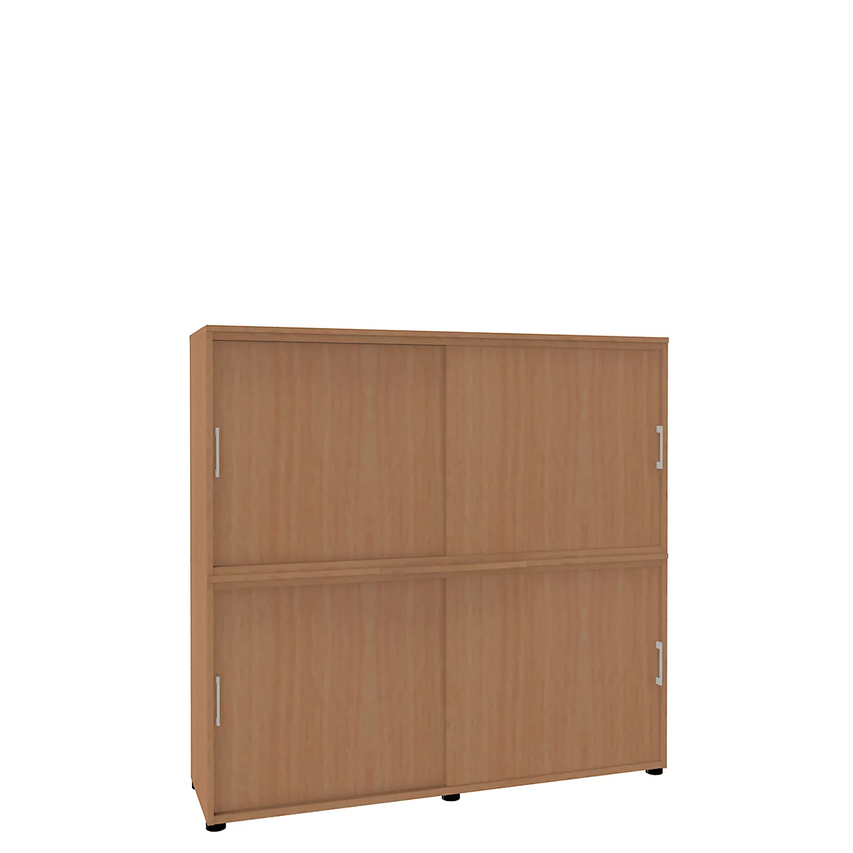 Armoire à portes coulissantes, l. 1600 mm, 4 HC, coloris érable