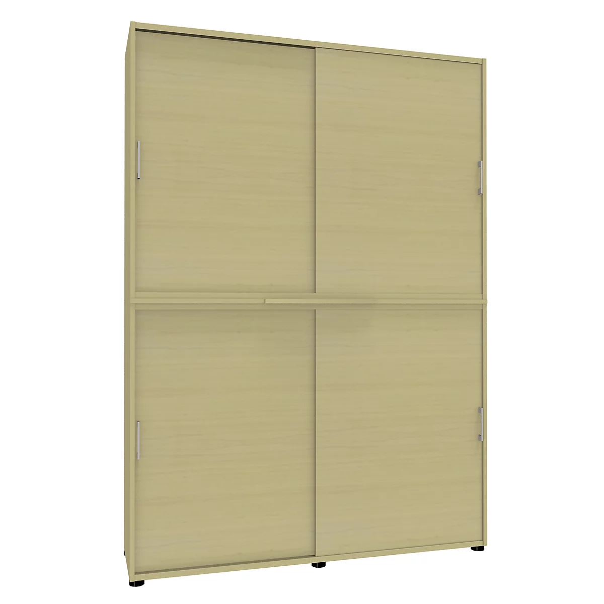 Armoire à portes coulissantes, l. 1600 mm, 6 HC, coloris érable