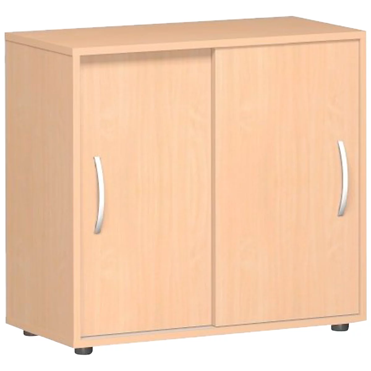 Armoire à portes coulissantes PALENQUE, 2 HC, l. 800 x P 400 x H 752 mm, coloris hêtre