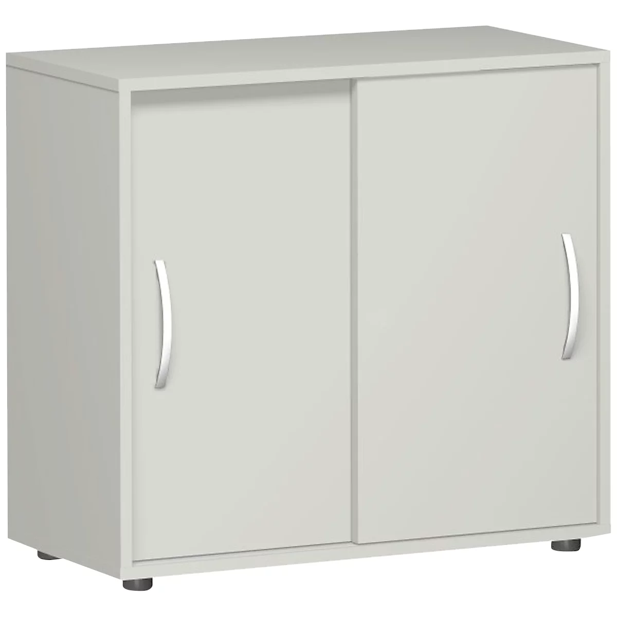 Armoire à portes coulissantes PALENQUE, 2 HC, l. 800 x P 400 x H 752 mm, gris clair