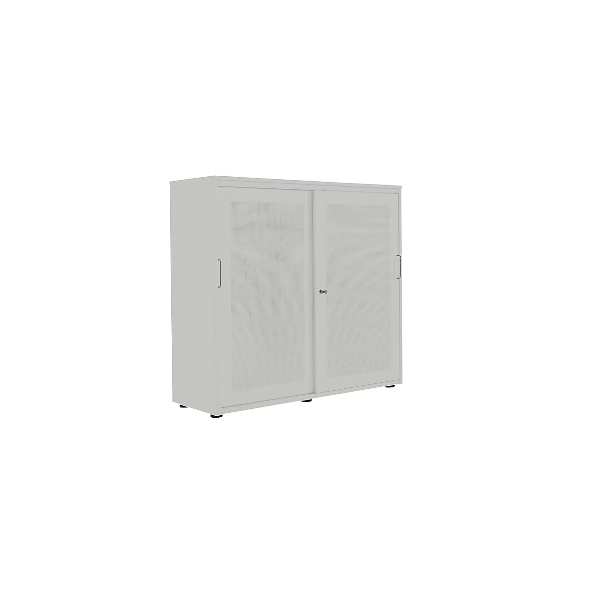 Armoire à portes coulissantes, surface acoustique, l. 1200 mm, 3 HC, argent
