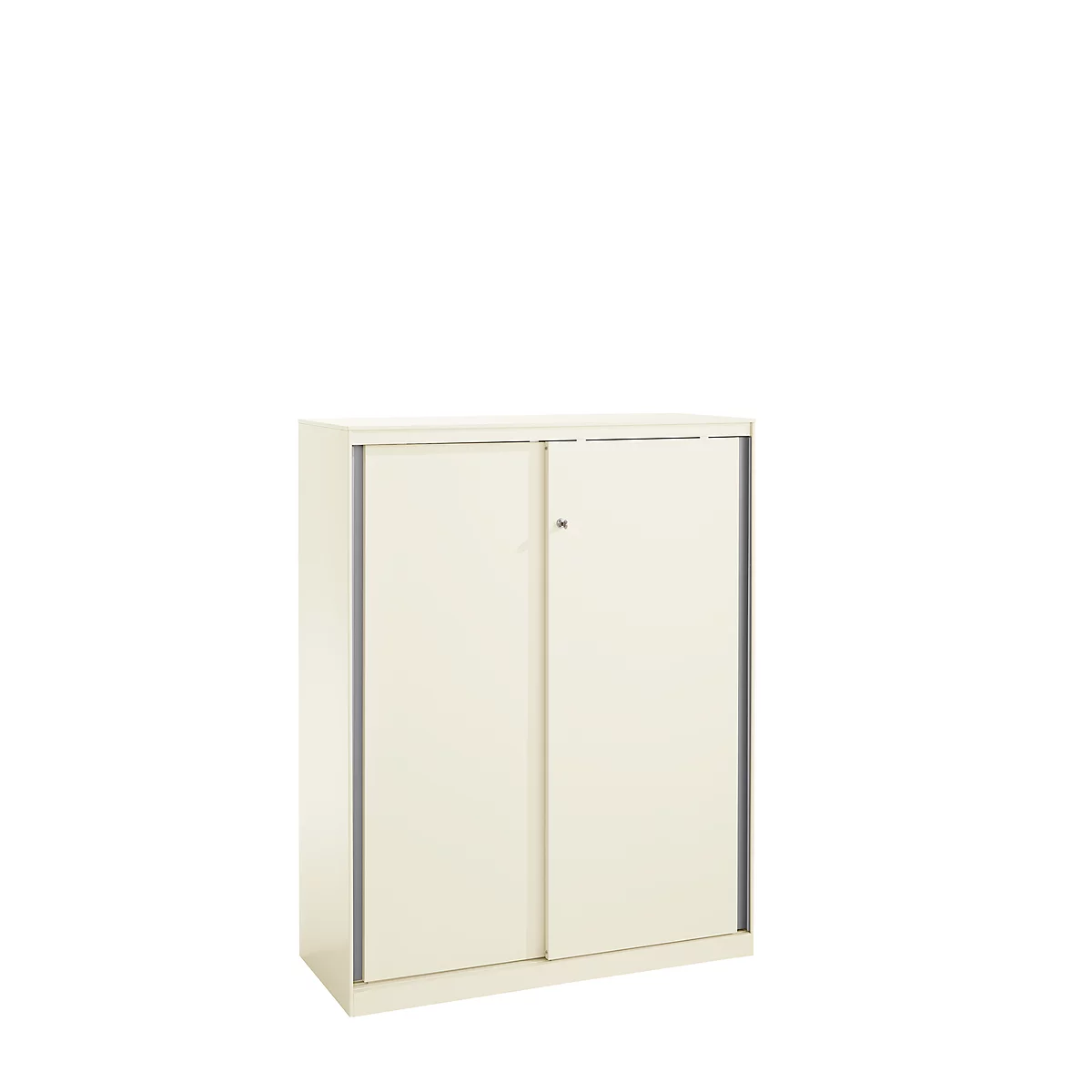 Armoire à portes coulissantes, verrouillable, avec poignées, acier, blanc RAL 9010 950 x 1215, 3 HC