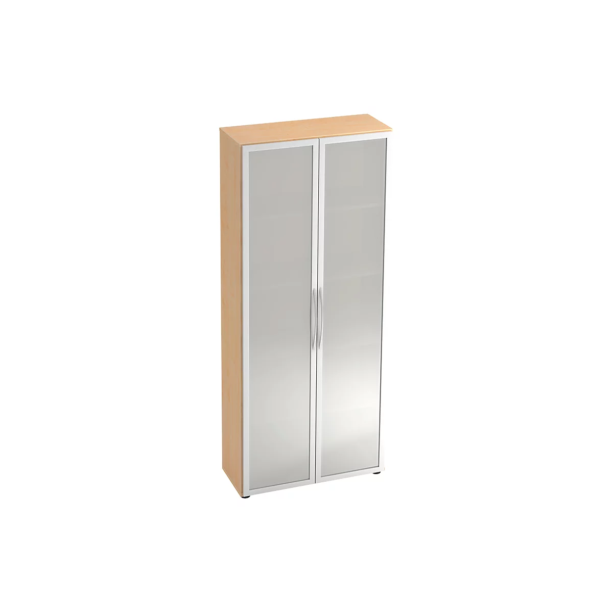 Armoire à portes vitrées TARA, 5 hauteurs de classeur, l. 800 x P 346 x H 1880 mm, coloris érable