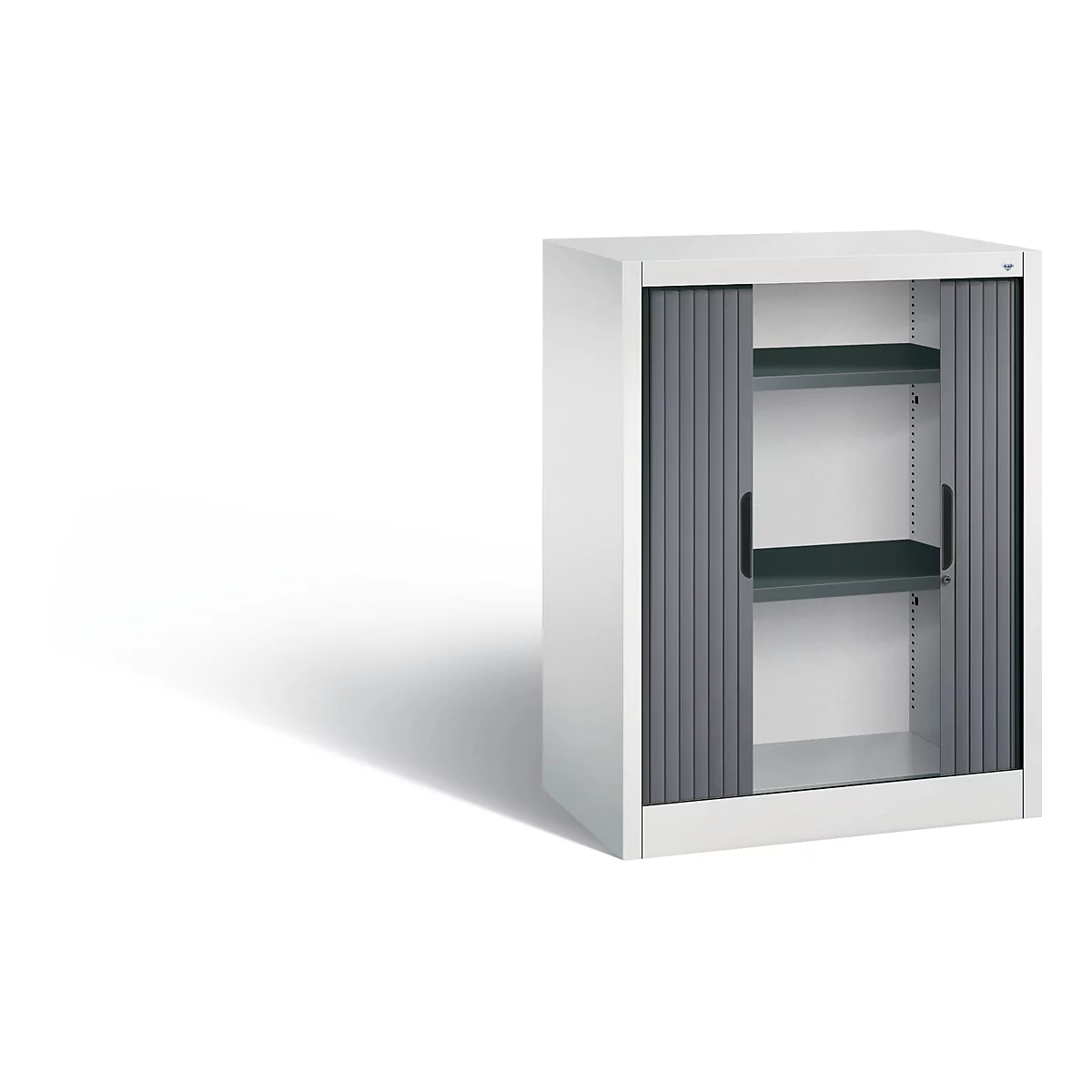 Armoire à rideau C+P Omnispace, H1030B800T420 mm, gris clair/gris noir