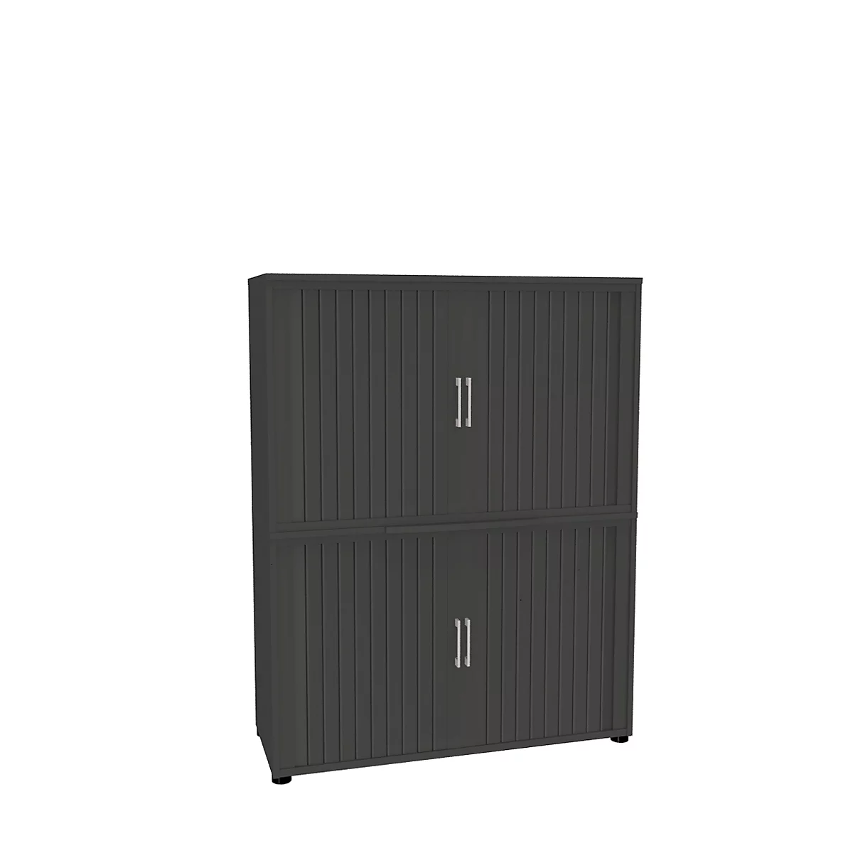 Armoire à rideau coulissant, 4 HC, 2 p., sans cloison médiane, l. 1200 mm, graphite