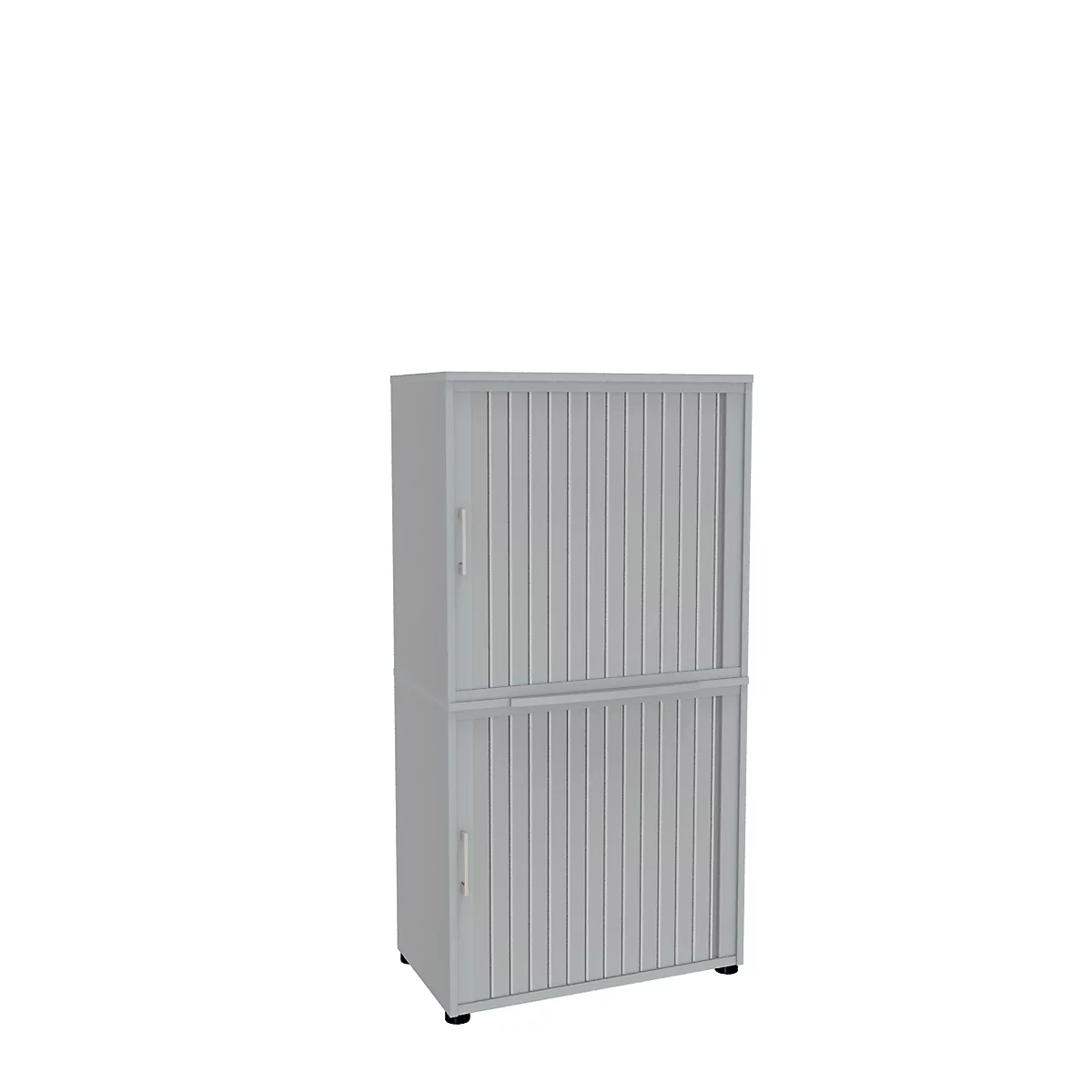 Armoire à rideau coulissant, 4 HC, 2 p., sans cloison médiane, l. 800 mm, gris clair
