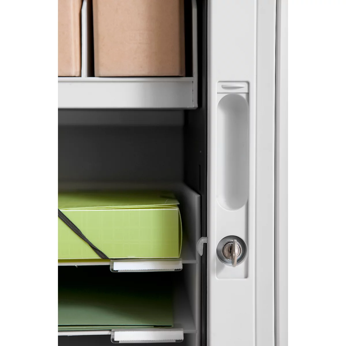 Armoire à rideau coulissant, H 1040 mm, gris/gris