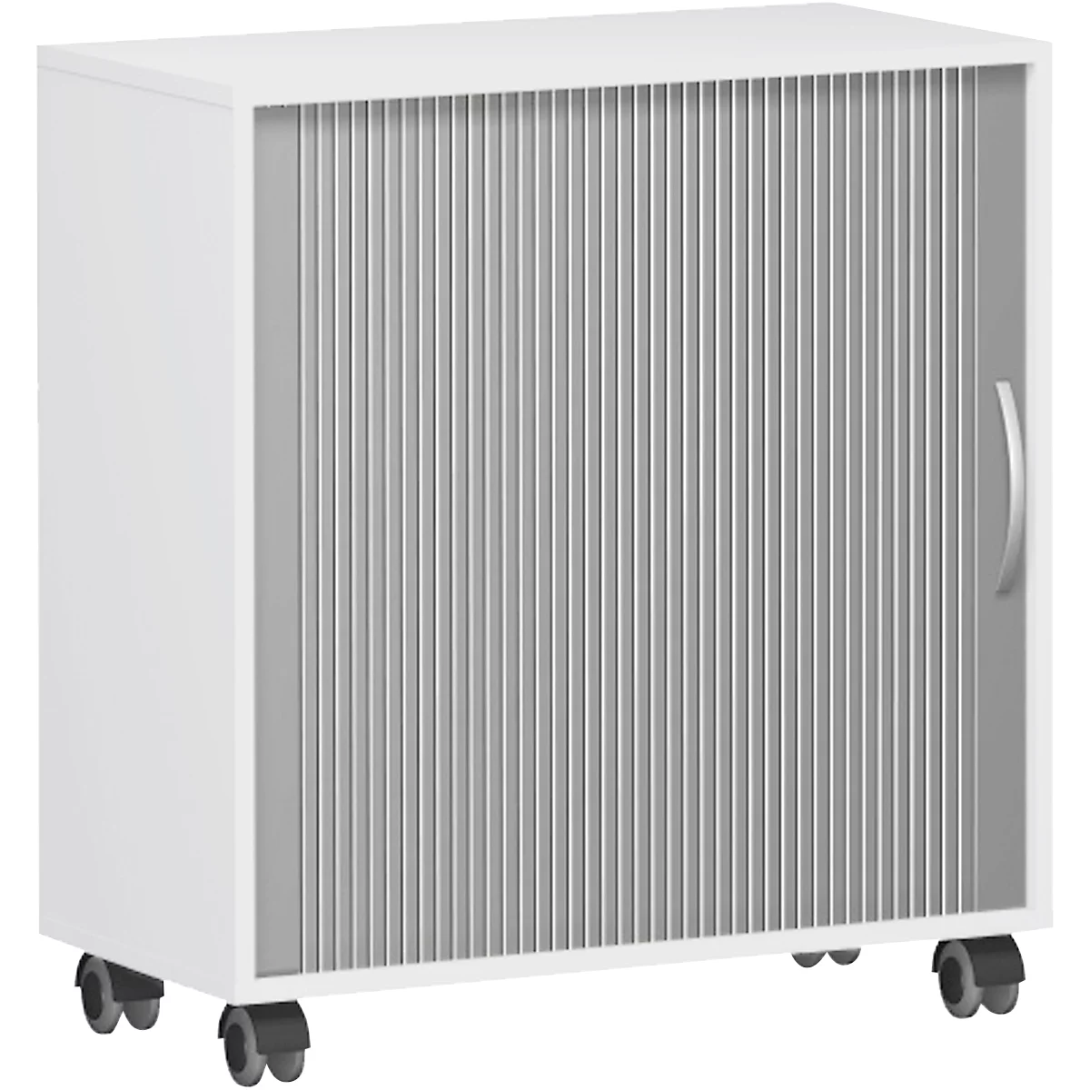 Armoire à rideau coulissant transversal PALENQUE, l. 800 x P 400 x H 791 mm, blanc
