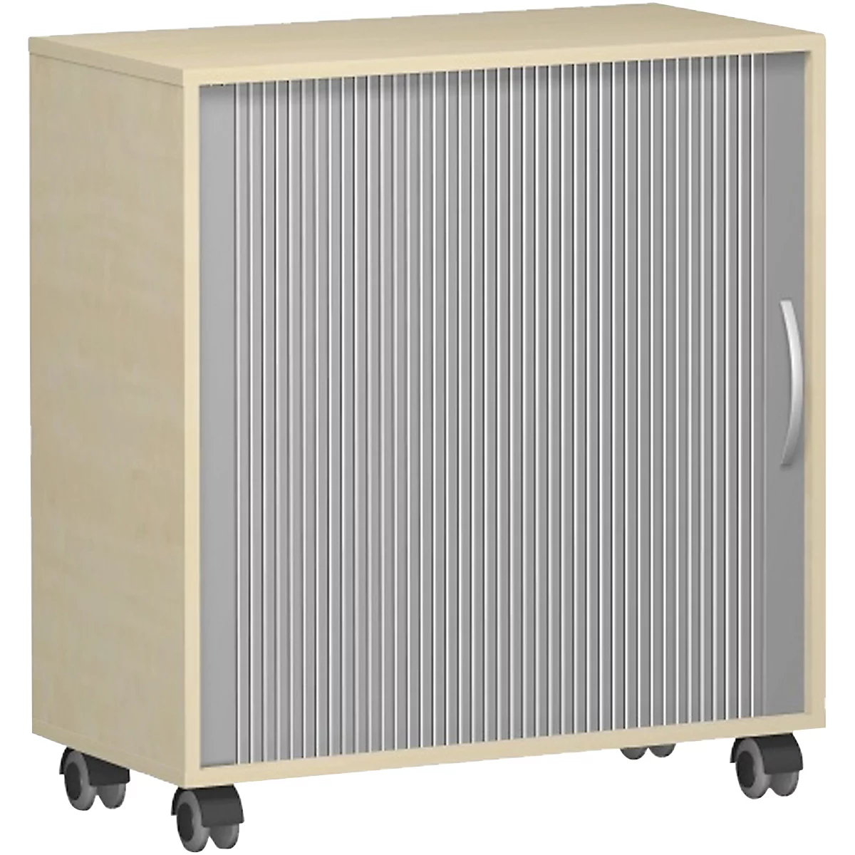 Armoire à rideau coulissant transversal PALENQUE, l. 800 x P 400 x H 791 mm, érable
