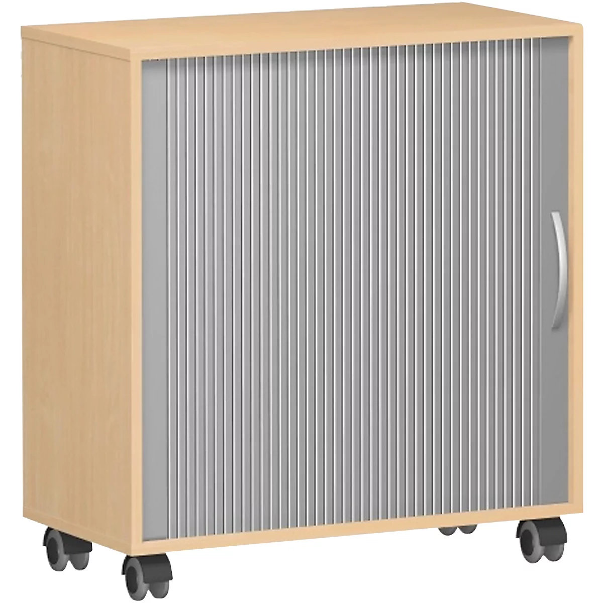 Armoire à rideau coulissant transversal PALENQUE, l. 800 x P 400 x H 791 mm, hêtre