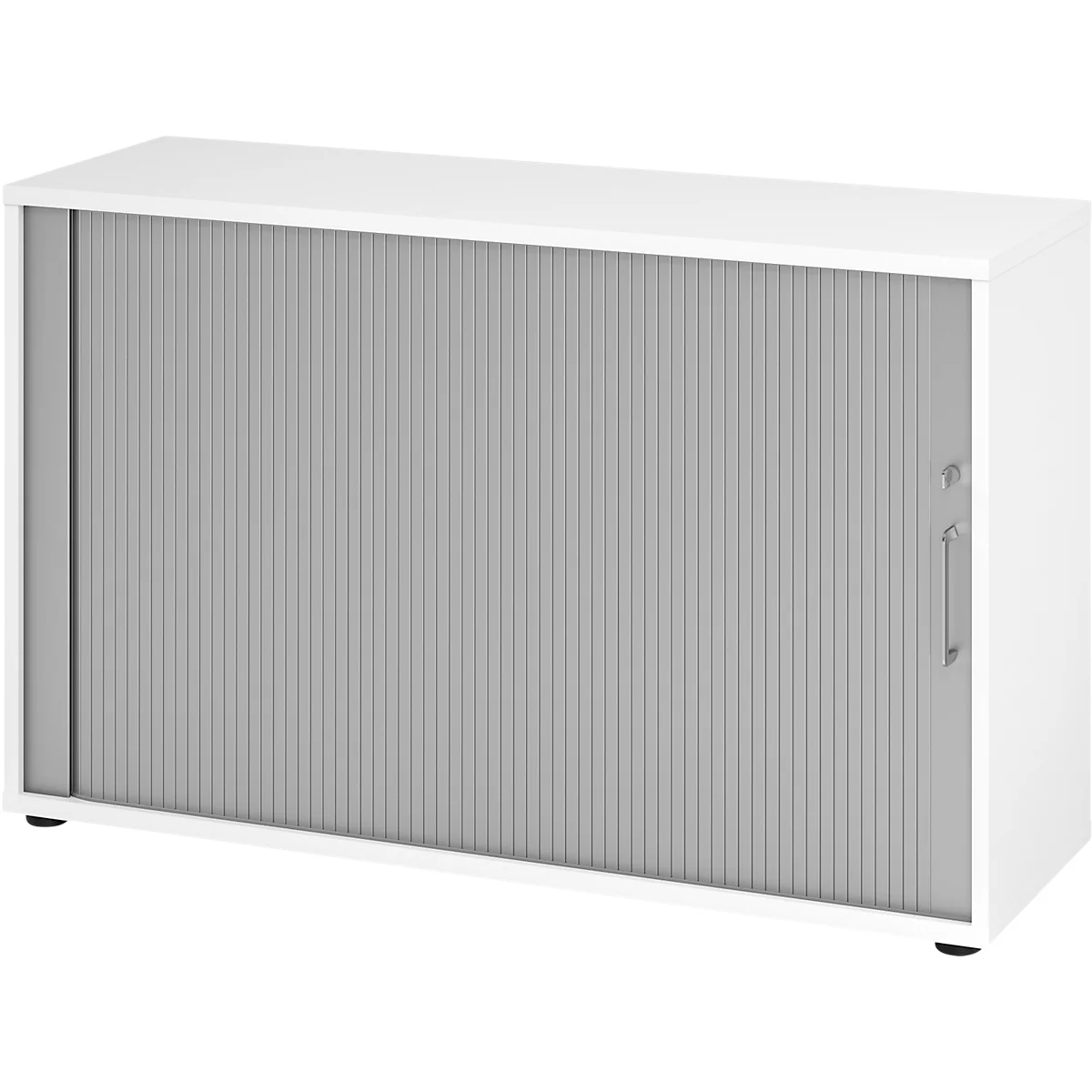 Armoire à rideau transversal Breno, 2 HC, verrouillable, empilable, L 1200 x P 400 x H 748 mm, panneau de particules, blanc