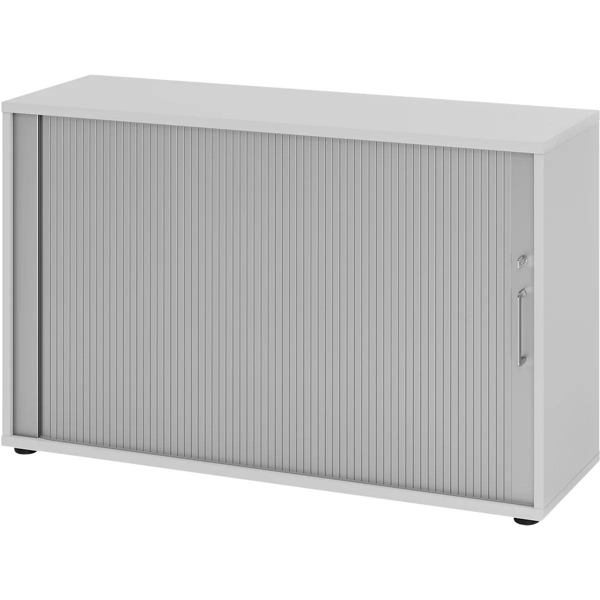 Armoire à rideau transversal Breno, 2 HC, verrouillable, empilable, L 1200 x P 400 x H 748 mm, panneau de particules, gris clair