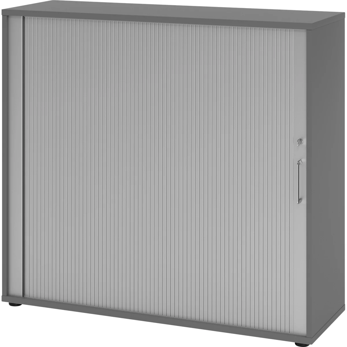 Armoire à rideaux Breno, 3 HC, verrouillable, empilable, L 1200 x P 400 x H 1100 mm, panneau de particules, graphite