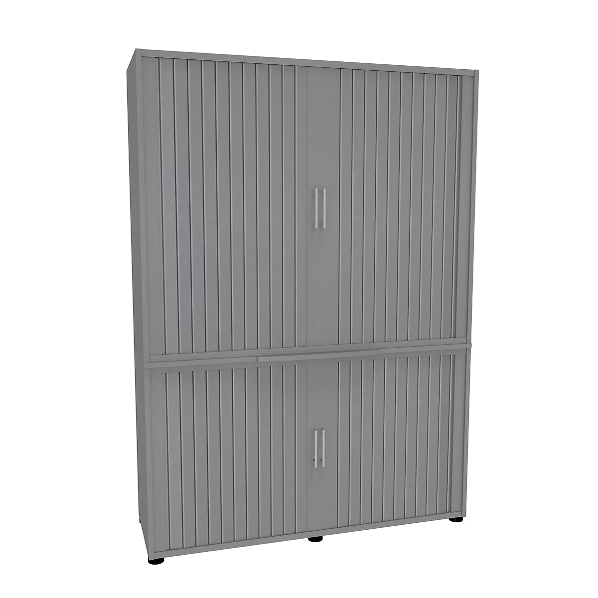 Armoire à rideaux, en 2 parties, 5 HC, l. 1350 x P 450 x H 1930 mm, argenté