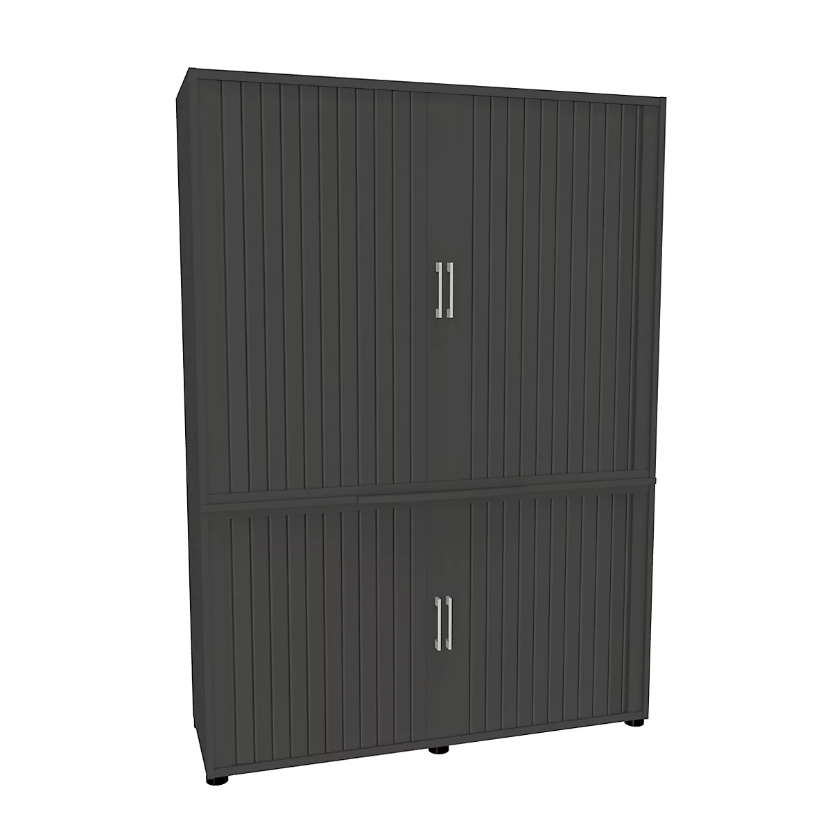 Armoire à rideaux, en 2 parties, 5 HC, l. 1350 x P 450 x H 1930 mm, graphite