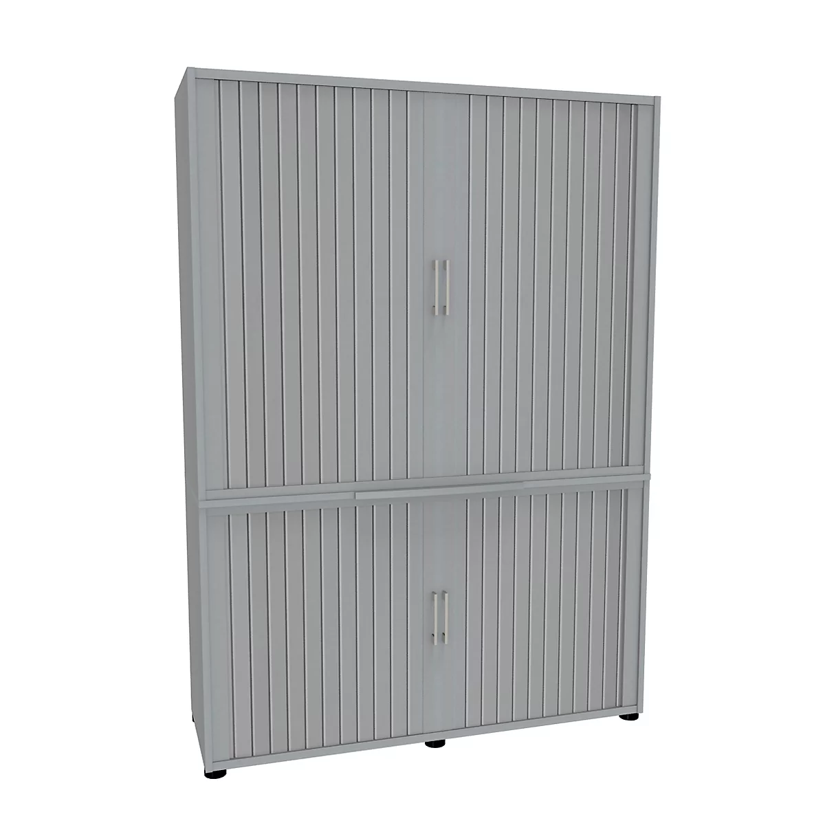 Armoire à rideaux, en 2 parties, 5 HC, l. 1350 x P 450 x H 1930 mm, gris clair