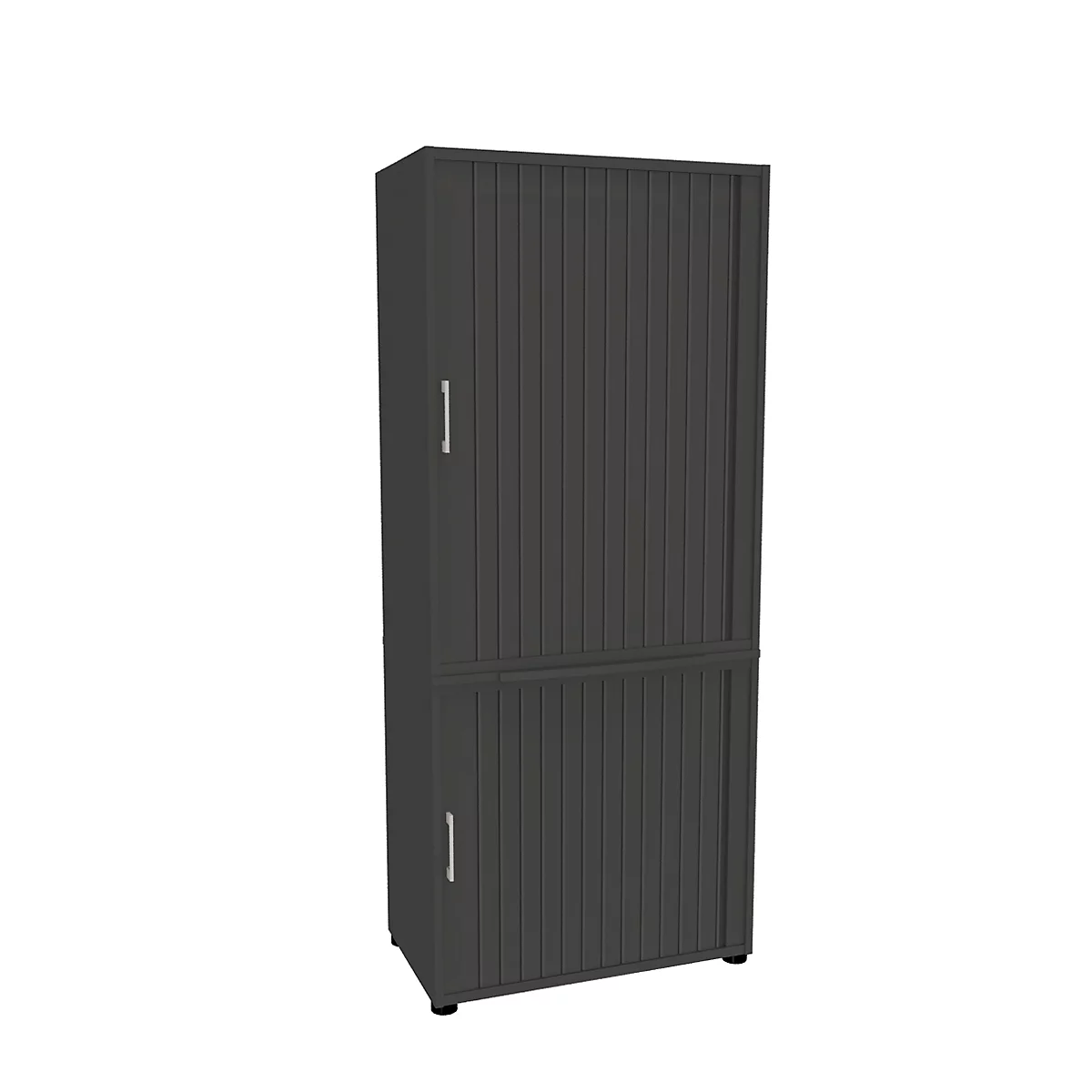 Armoire à rideaux, en 2 parties, 5 HC, l. 800 x P 450 x H 1930 mm, graphite