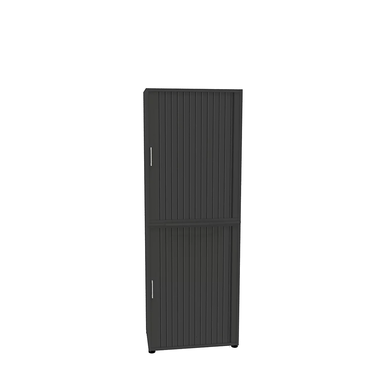 Armoire à rideaux, en 2 parties, 6 HC, l. 800 x P 450 x H 2300 mm, graphite
