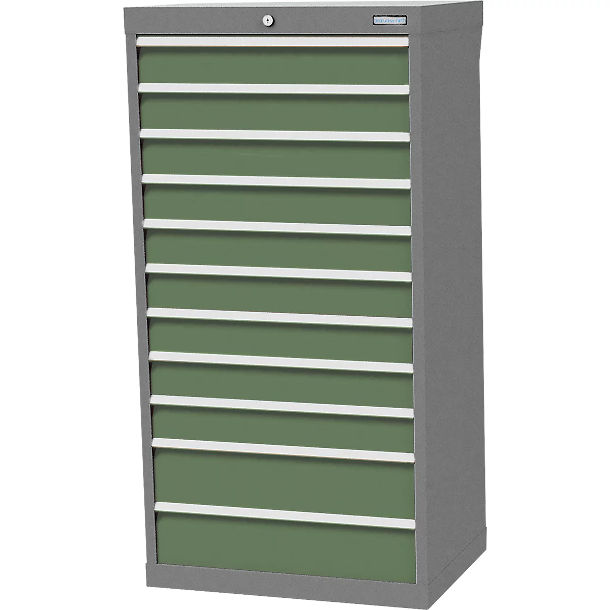Armoire à tiroirs Bedrunka+Hirth, 11 tiroirs, verrouillable, jusqu'à 1200 kg, L 680 x P 500 x H 1319 mm, tôle d'acier