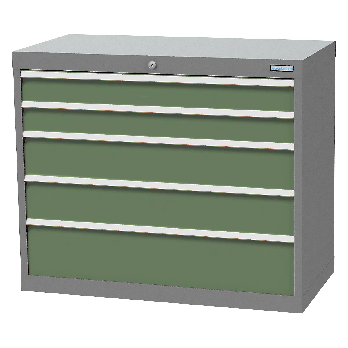 Armoire à tiroirs Bedrunka+Hirth, 5 tiroirs, verrouillable, jusqu'à 1200 kg, L 980 x P 500 x H 819 mm, tôle d'acier