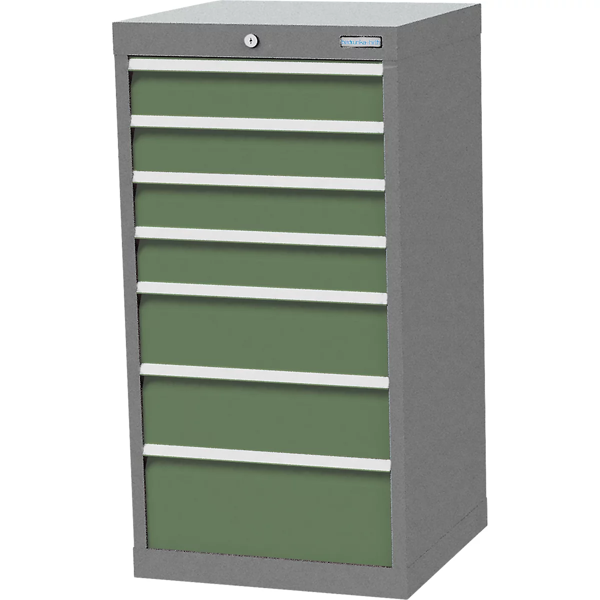 Armoire à tiroirs Bedrunka+Hirth, 7 tiroirs, verrouillable, jusqu'à 1200 kg, L 530 x P 500 x H 1019 mm, tôle d'acier