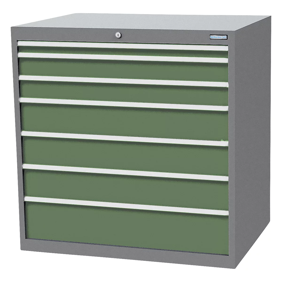 Armoire à tiroirs Bedrunka+Hirth, 7 tiroirs, verrouillable, jusqu'à 1500 kg, L 1005 x P 736 x H 1019 mm, tôle d'acier